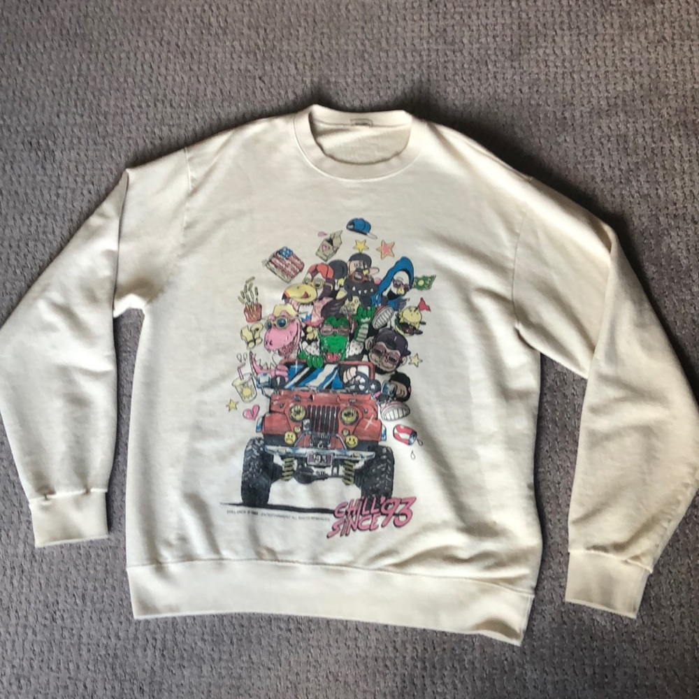 brandy Melville, one size, beige/off white, over sized sweatshirt